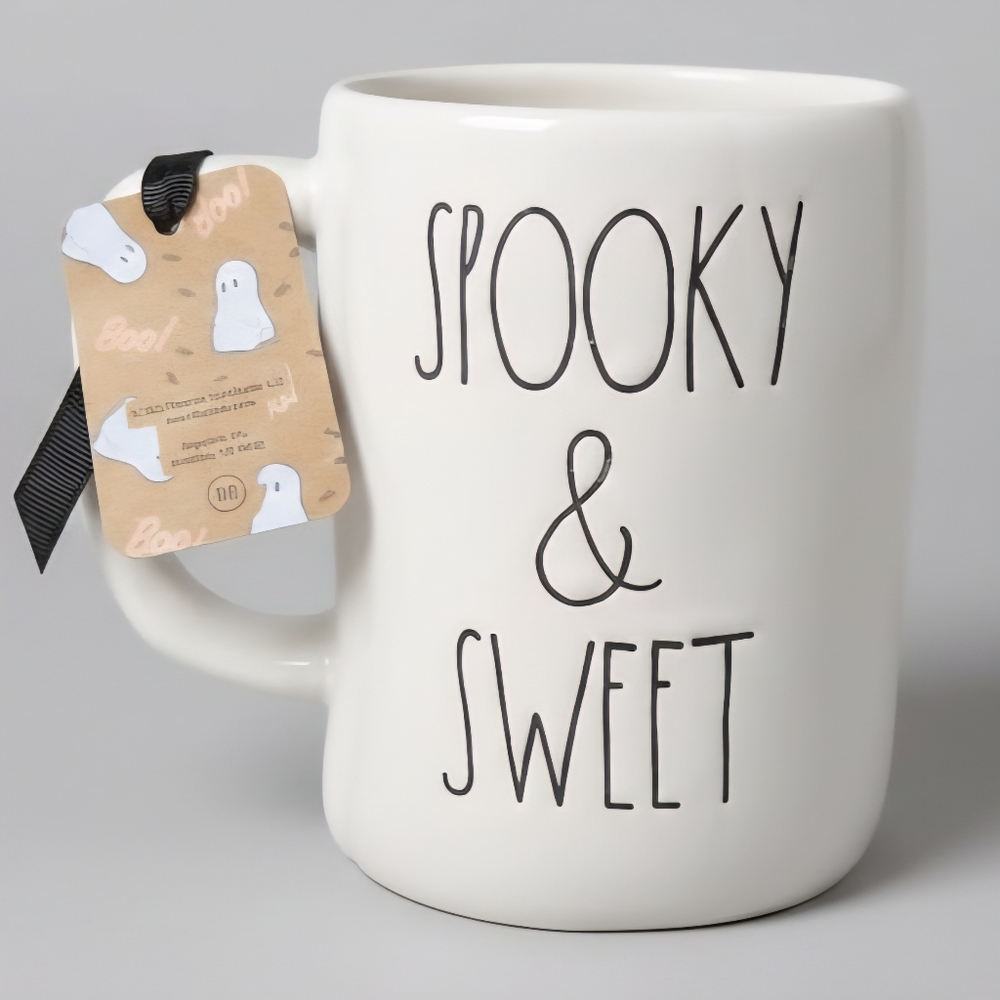 Rae Dunn Peanuts Snoopy Halloween Mug Pumpkin Bats Spooky Sweet White Ceramic - Picture 3 of 6